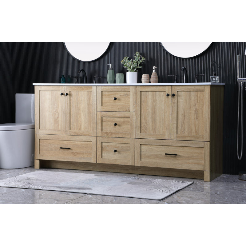 Lark Manor™ 72 Inch Double Bathroom Vanity In Mango Wood & Reviews | Wayfair